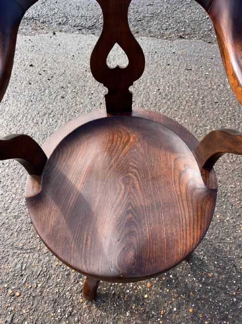 VICTORIAN MAHOGANY SWIVEL DESK CHAIR - ADDITIONAL PHOTO 5