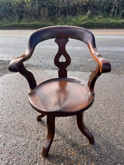 VICTORIAN MAHOGANY SWIVEL DESK CHAIR - ADDITIONAL PHOTO 6