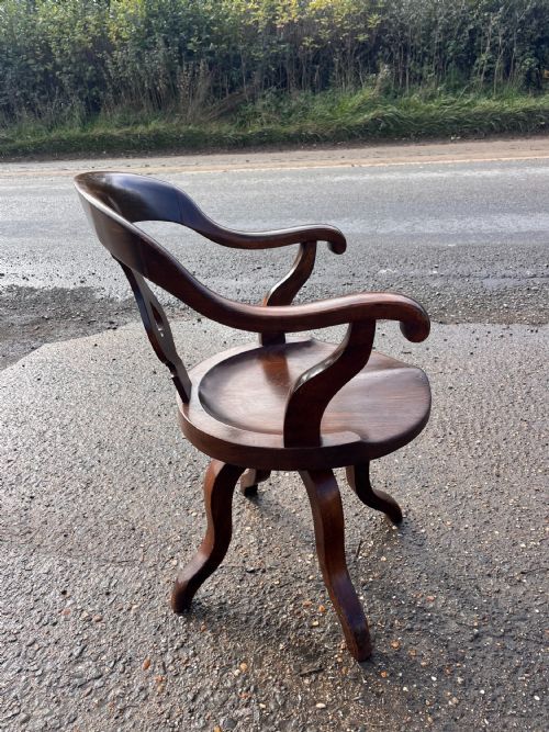 VICTORIAN MAHOGANY SWIVEL DESK CHAIR - ADDITIONAL PHOTO 7