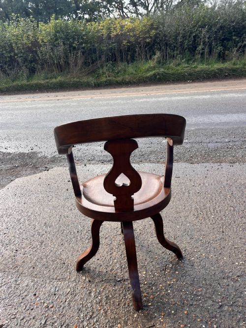 VICTORIAN MAHOGANY SWIVEL DESK CHAIR - ADDITIONAL PHOTO 8