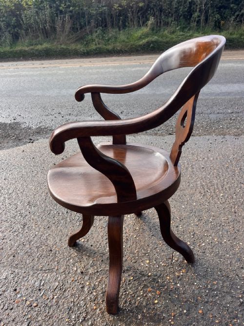 VICTORIAN MAHOGANY SWIVEL DESK CHAIR - ADDITIONAL PHOTO 9