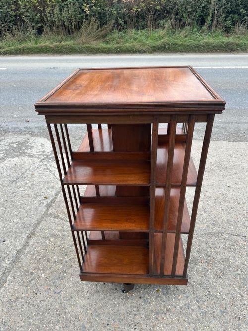 EDWARDIAN MAHOGANY REVOLVING BOOKCASE BY JAMES SHOOLBRED AND CO LONDON - ADDITIONAL PHOTO 1