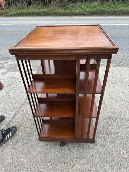 EDWARDIAN MAHOGANY REVOLVING BOOKCASE BY JAMES SHOOLBRED AND CO LONDON - ADDITIONAL PHOTO 2