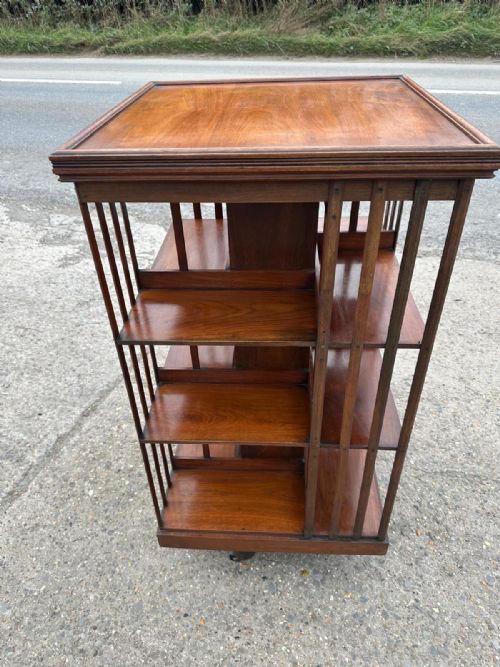 EDWARDIAN MAHOGANY REVOLVING BOOKCASE BY JAMES SHOOLBRED AND CO LONDON - ADDITIONAL PHOTO 5