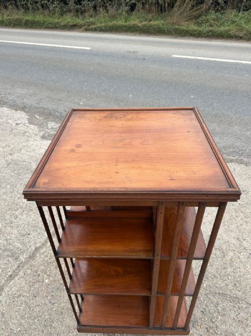 EDWARDIAN MAHOGANY REVOLVING BOOKCASE BY JAMES SHOOLBRED AND CO LONDON - ADDITIONAL PHOTO 7
