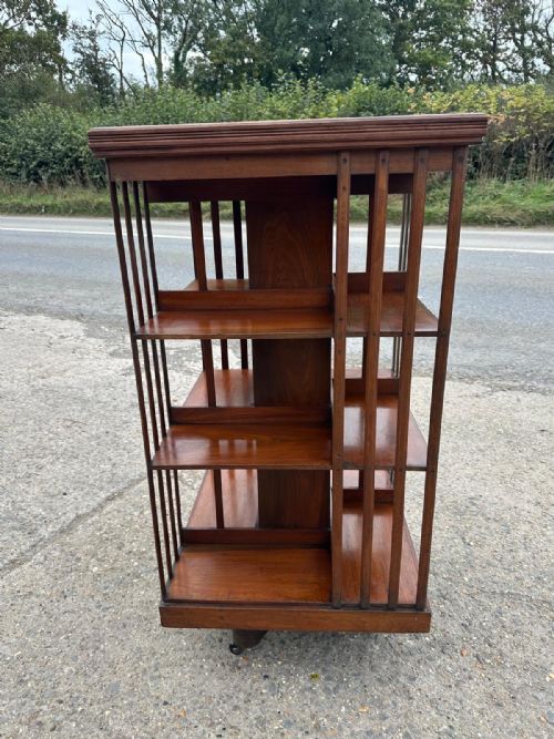 EDWARDIAN MAHOGANY REVOLVING BOOKCASE BY JAMES SHOOLBRED AND CO LONDON - ADDITIONAL PHOTO 9
