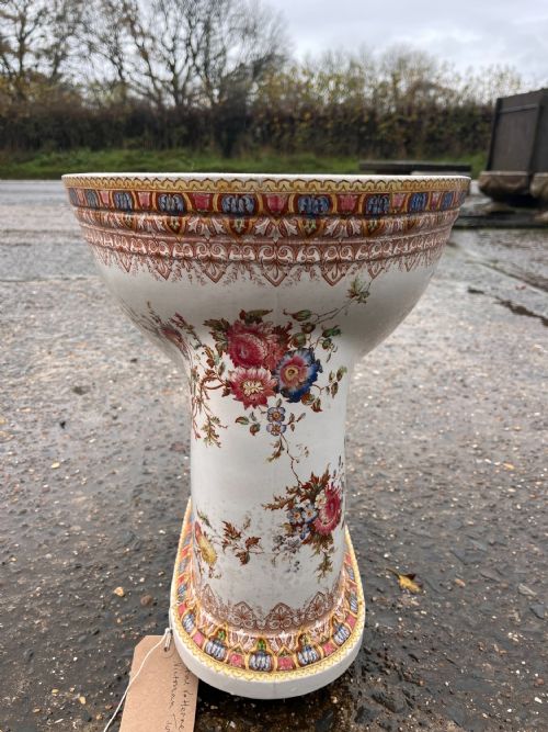 victorian toilet with floral design - CATEGORY: ANTIQUE CERAMICS - DATED VICTORIAN