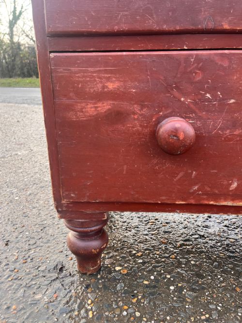 AN ORIGINAL VICTORIAN PAINTED PINE CHEST OF DRAWERS C370 - ADDITIONAL PHOTO 2
