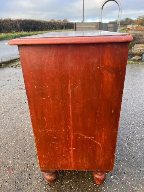 AN ORIGINAL VICTORIAN PAINTED PINE CHEST OF DRAWERS C370 - ADDITIONAL PHOTO 8