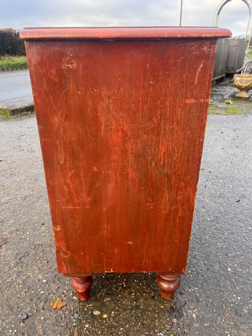 AN ORIGINAL VICTORIAN PAINTED PINE CHEST OF DRAWERS C370 - ADDITIONAL PHOTO 10