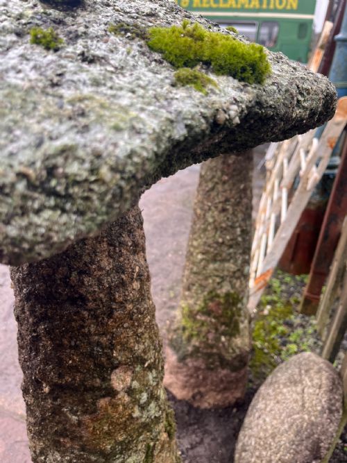 SET OF 4 EXCEPTIONALLY TALL 18TH CENTURY GRANITE STADDLE STONES - ADDITIONAL PHOTO 7