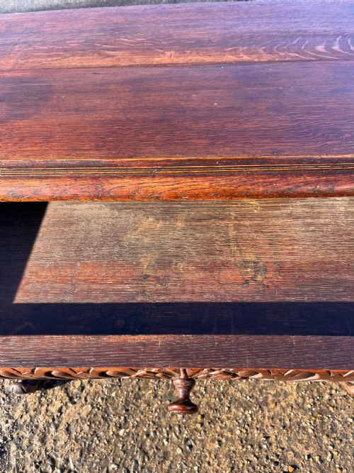 VICTORIAN CARVED OAK CENTRE HALL TABLE - ADDITIONAL PHOTO 2