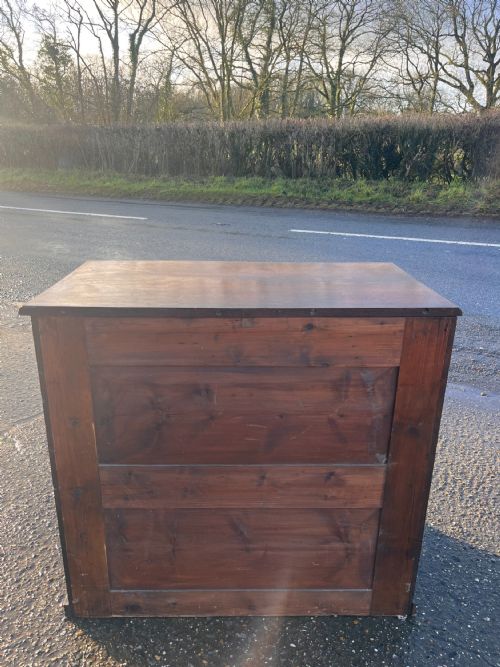 CIRCA 1900 HAND CARVED OAK 23 CHEST OF DRAWERS - ADDITIONAL PHOTO 4