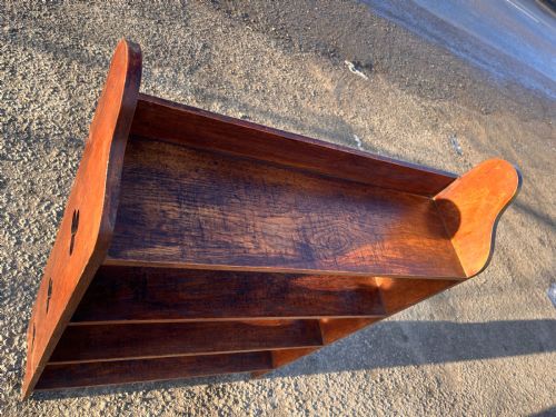 VICTORIAN 1900 OAK OPEN BOOKCASE SIDES DECORATED WITH PIERCED TREFOILS - ADDITIONAL PHOTO 6