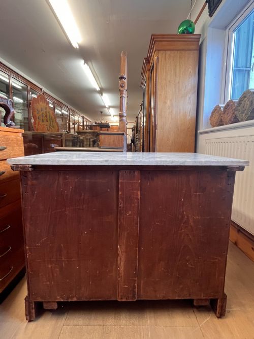 AN ASH AESTHETIC MOVEMENT MARBLE TOP WASHSTAND BY AW TAYLOR SONS WITH PAINTED GEOMETRIC DETAIL - ADDITIONAL PHOTO 1
