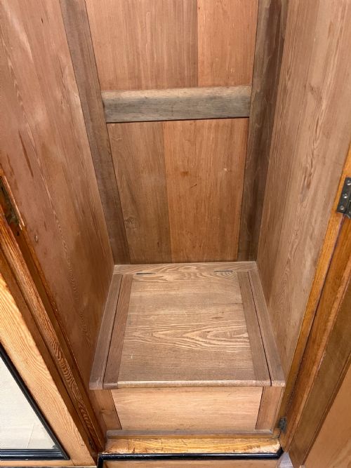 AN ASH AESTHETIC MOVEMENT TRIPLE WARDROBE BY AW TAYLOR SONS WITH PAINTED GEOMETRIC DETAIL - ADDITIONAL PHOTO 9