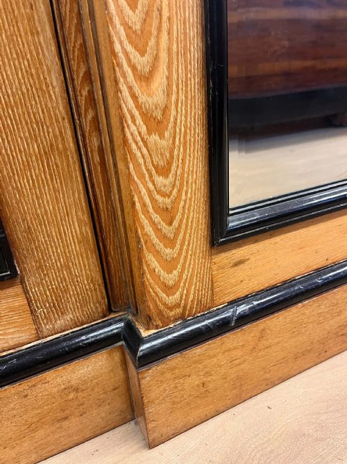 AN ASH AESTHETIC MOVEMENT TRIPLE WARDROBE BY AW TAYLOR SONS WITH PAINTED GEOMETRIC DETAIL - ADDITIONAL PHOTO 18