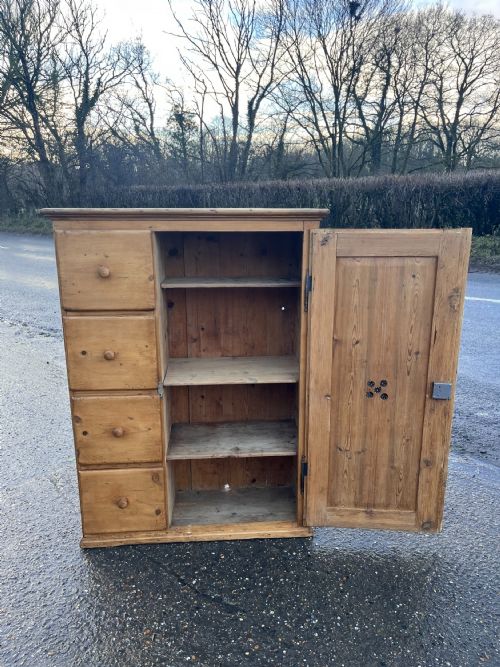 CIRCA 1900 EAST EUROPEAN PINE FOOD CUPBOARD - ADDITIONAL PHOTO 3