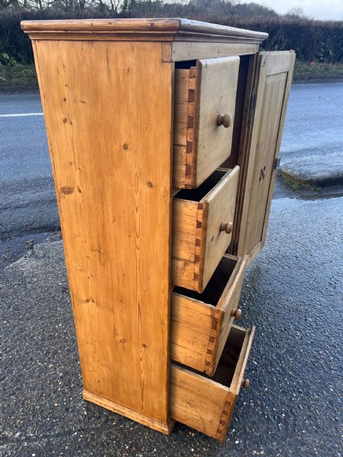 CIRCA 1900 EAST EUROPEAN PINE FOOD CUPBOARD - ADDITIONAL PHOTO 9