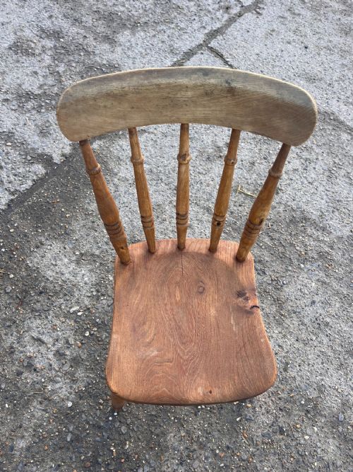 SET OF 4 VICTORIAN SPINDLEBACK ELM BEECH KITCHEN CHAIRS - ADDITIONAL PHOTO 13