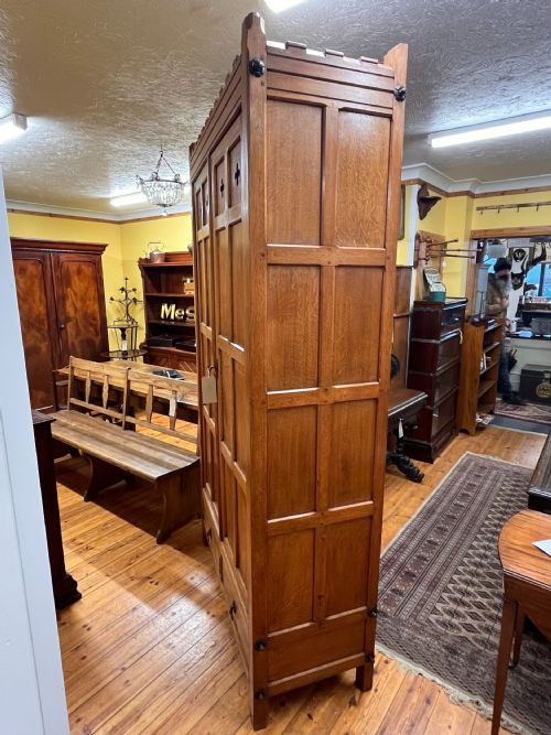 A PAIR OF 19TH CENTURY 18801890 ECCLESIASTICAL OAK CUPBOARDS - ADDITIONAL PHOTO 2