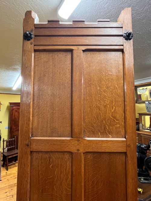A PAIR OF 19TH CENTURY 18801890 ECCLESIASTICAL OAK CUPBOARDS - ADDITIONAL PHOTO 5