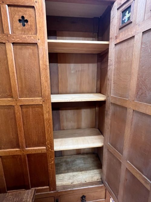 A PAIR OF 19TH CENTURY 18801890 ECCLESIASTICAL OAK CUPBOARDS - ADDITIONAL PHOTO 14