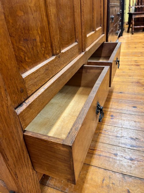 A PAIR OF 19TH CENTURY 18801890 ECCLESIASTICAL OAK CUPBOARDS - ADDITIONAL PHOTO 15