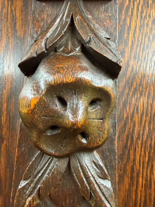 19TH CENTURY VICTORIAN MONUMENTAL CARVED OAK LIBRARY BOOKCASE WITH INTRICATE CARVINGS - ADDITIONAL PHOTO 22