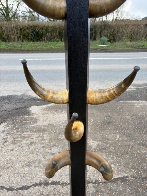 19TH CENTURY OAK COW HORN HAT AND STICK STAND - ADDITIONAL PHOTO 8