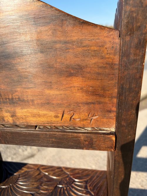 A LIBERTY CO ARTS AND CRAFTS CARVED 'JAPANESE' OPEN BOOKCASE - ADDITIONAL PHOTO 8