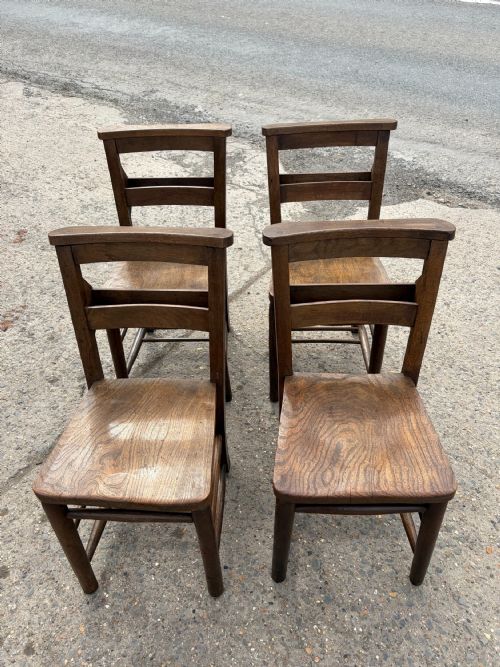 SET OF 4 VICTORIAN ELM AND BEECH CHAPEL CHAIRS - ADDITIONAL PHOTO 1