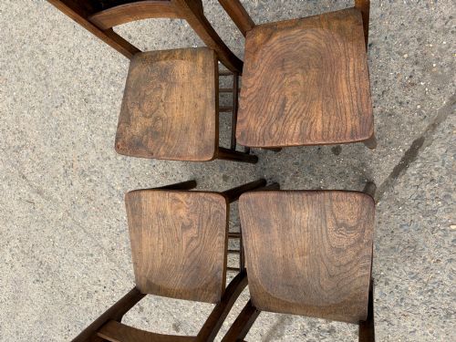 SET OF 4 VICTORIAN ELM AND BEECH CHAPEL CHAIRS - ADDITIONAL PHOTO 2