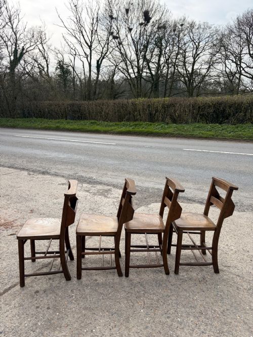 SET OF 4 VICTORIAN ELM AND BEECH CHAPEL CHAIRS - ADDITIONAL PHOTO 3