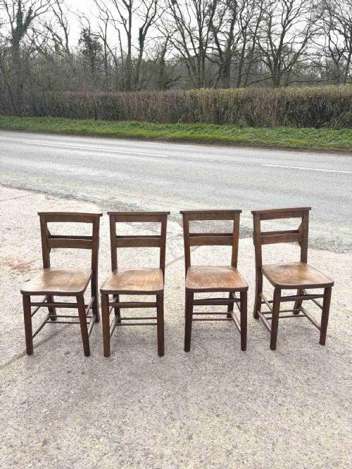 SET OF 4 VICTORIAN ELM AND BEECH CHAPEL CHAIRS - ADDITIONAL PHOTO 6