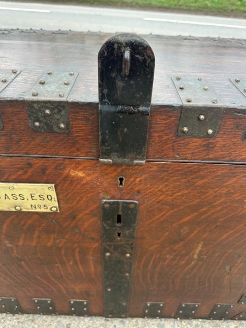 19TH CENTURY OAK METAL BOUND SILVER CHEST - ADDITIONAL PHOTO 1