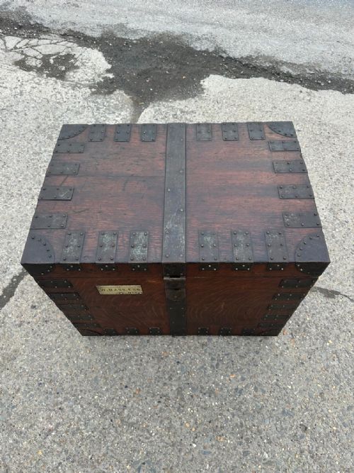 19TH CENTURY OAK METAL BOUND SILVER CHEST - ADDITIONAL PHOTO 14