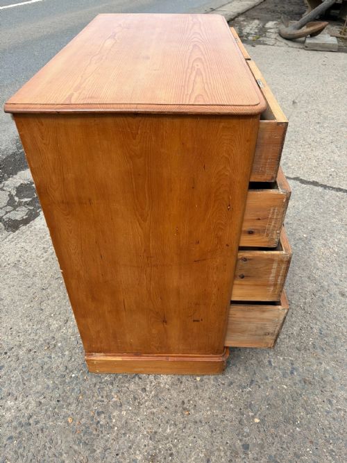 VICTORIAN PINE 2 OVER 3 CHEST OF DRAWERS - ADDITIONAL PHOTO 7