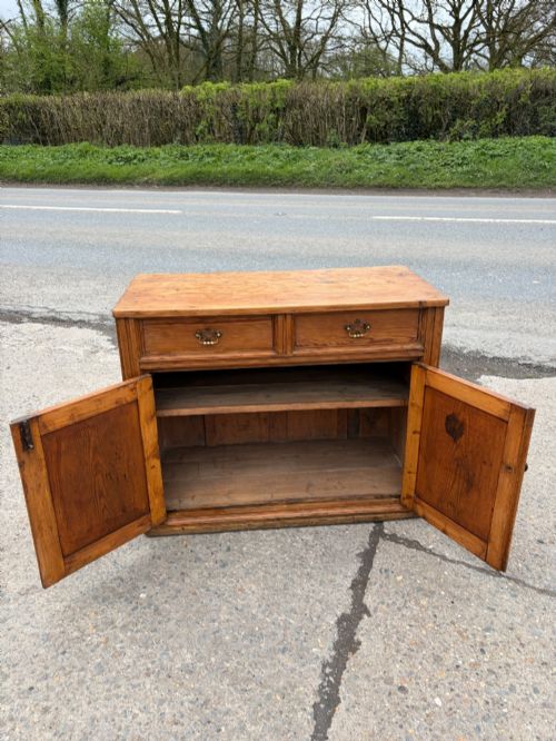 EARLY VICTORIAN PINE DRESSER BASE WITH PANELED SIDES - ADDITIONAL PHOTO 1