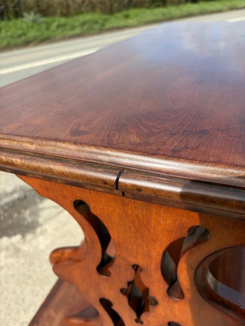 VICTORIAN MAHOGANY 3 TIER BUFFET ON ORIGINAL CASTORS - ADDITIONAL PHOTO 10