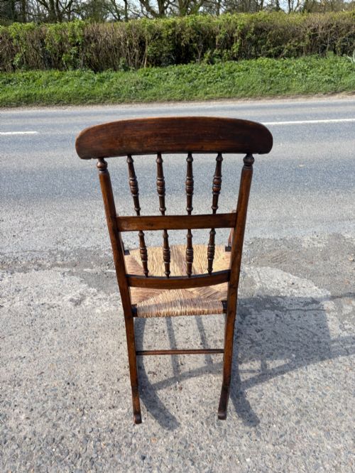 19TH CENTURY RUSH SEATED ROCKER - ADDITIONAL PHOTO 3