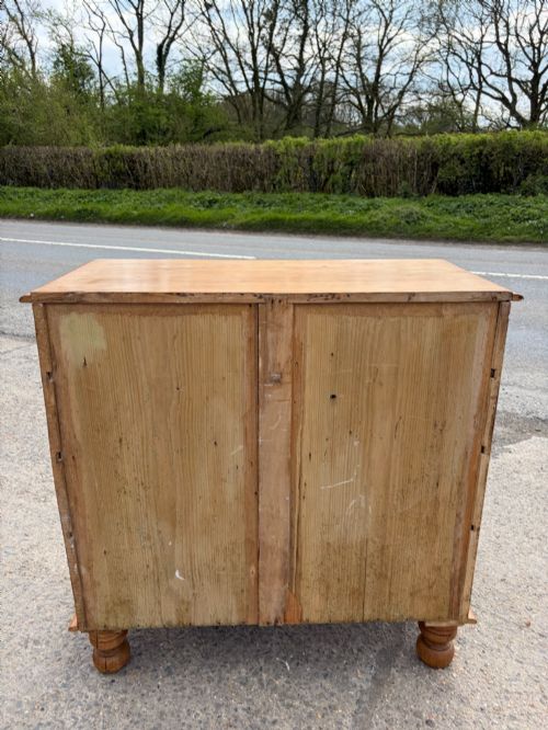VICTORIAN PINE 2 OVER 3 CHEST OF DRAWERS - ADDITIONAL PHOTO 8
