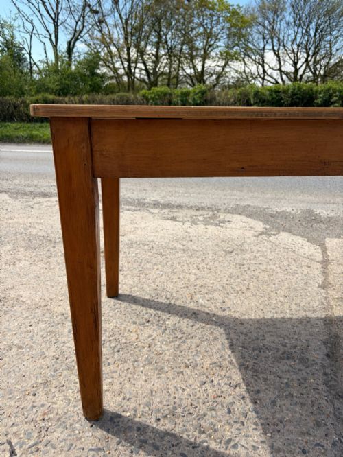 VICTORIAN PINE TABLE WITH SINGLE DRAWER TO FRONT FRIEZE - ADDITIONAL PHOTO 6