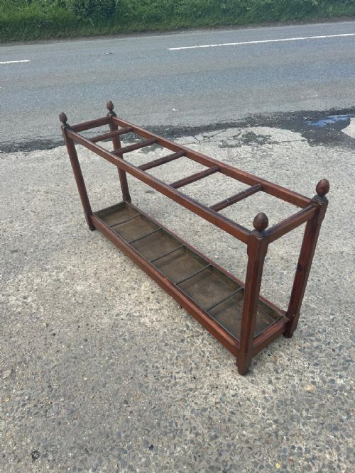 LATE VICTORIAN 1890 PITCH PINE COUNTRY HOUSE UMBRELLA STICK STAND