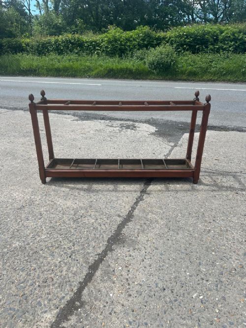 LATE VICTORIAN 1890 PITCH PINE COUNTRY HOUSE UMBRELLA STICK STAND - ADDITIONAL PHOTO 2