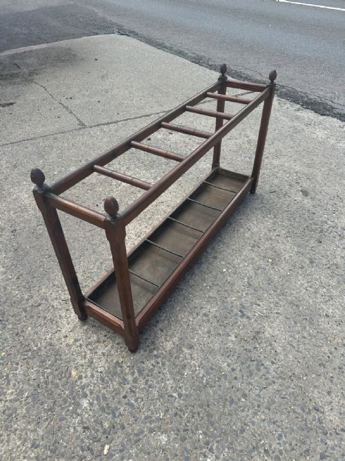 LATE VICTORIAN 1890 PITCH PINE COUNTRY HOUSE UMBRELLA STICK STAND - ADDITIONAL PHOTO 3