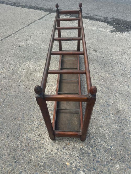LATE VICTORIAN 1890 PITCH PINE COUNTRY HOUSE UMBRELLA STICK STAND - ADDITIONAL PHOTO 5