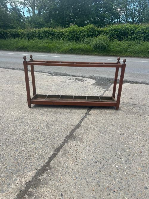LATE VICTORIAN 1890 PITCH PINE COUNTRY HOUSE UMBRELLA STICK STAND - ADDITIONAL PHOTO 6