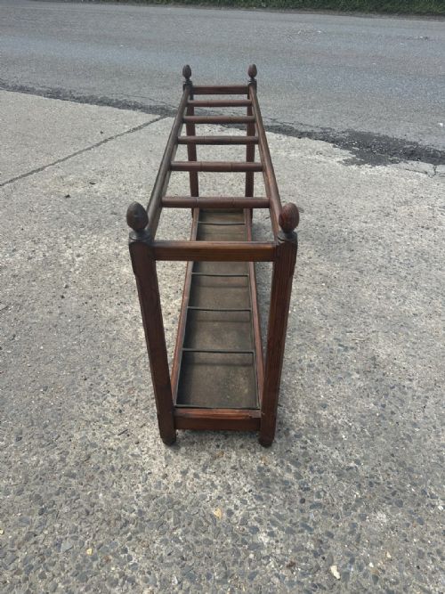 LATE VICTORIAN 1890 PITCH PINE COUNTRY HOUSE UMBRELLA STICK STAND - ADDITIONAL PHOTO 8