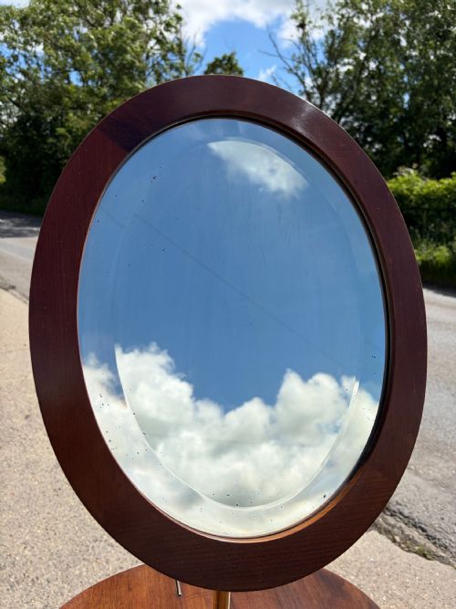 VICTORIAN MAHOGANY TELESCOPIC SHAVING MIRROR ON TRIPOD BASE - ADDITIONAL PHOTO 2